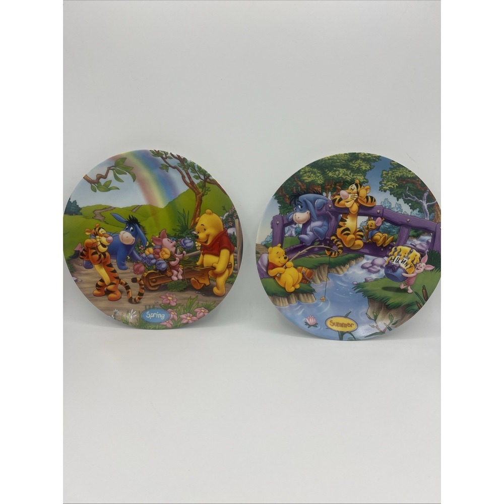 VTG Disney Park Lane Winnie the Pooh Decorative Plates - Spring & Summer Pair